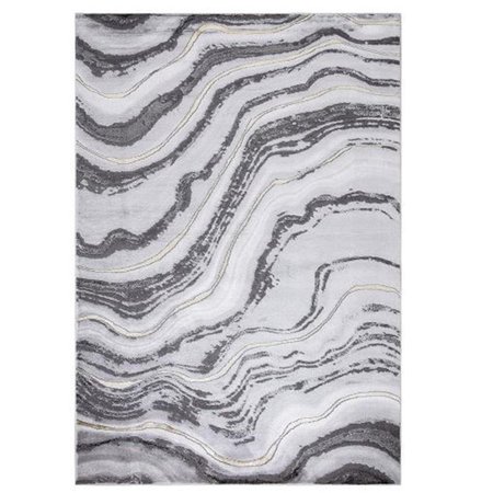 PISOS 7 x 9 ft. Marble Abstract Area Rug, Gray PI1702797